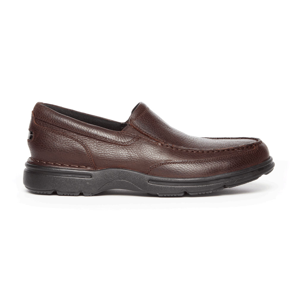 Rockport Mens ProWalker Eureka Plus - Slip-On Dark Brown - JYO734520